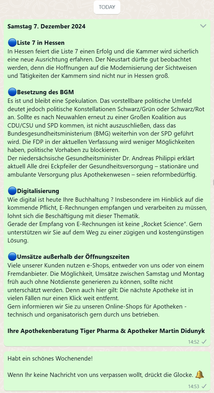 Apothekenberatung, Pharma-Großhandel Beratung, Pharma-Logistik Beratung und Arzneimittel-Vermittlung